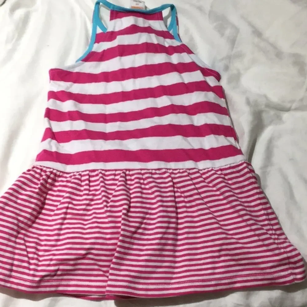 Gymboree hot pink strip 💯 cotton drop waist dress